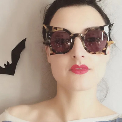 Punk Leopard Butterfly Akiniai nuo saulės Nauji Moterys Vyrai Mada Seksualūs Cat Eye Akiniai nuo saulės Moteriški Akinių tendencijos Bat Akiniai Uv400 Oculos