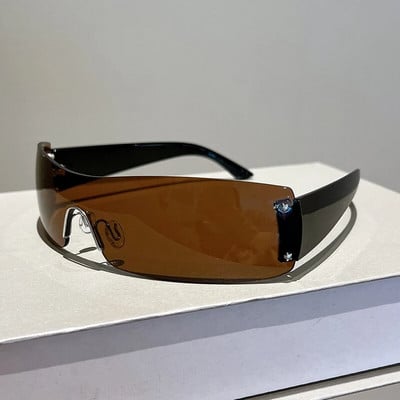 KAMMPT Ochelari de soare dintr-o singură piesă, fără montură, bărbați, femei, 2022, modă Y2k, oglindă, Ochelari de vedere, ochelari de soare UV400 cu design popular