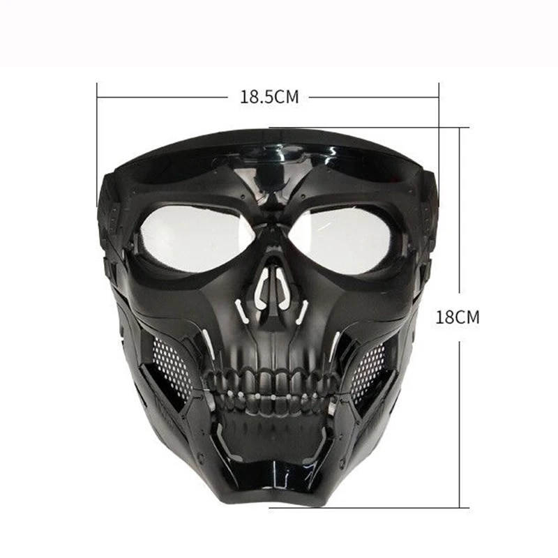 Koljumask Jalgrattasõidu Tuulekindel terve näo skeleti Kaitsemask Värviline kaitseprill Tactical Jalgratta mootorratta mask