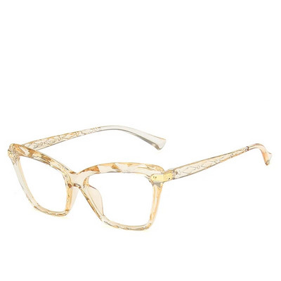 Vintage Red Cat Eye Saulesbrilles Metāla rāmji Pretradiācijas brilles Optiskās Datorbrilles Kristāla Facetētas Brilles 2022