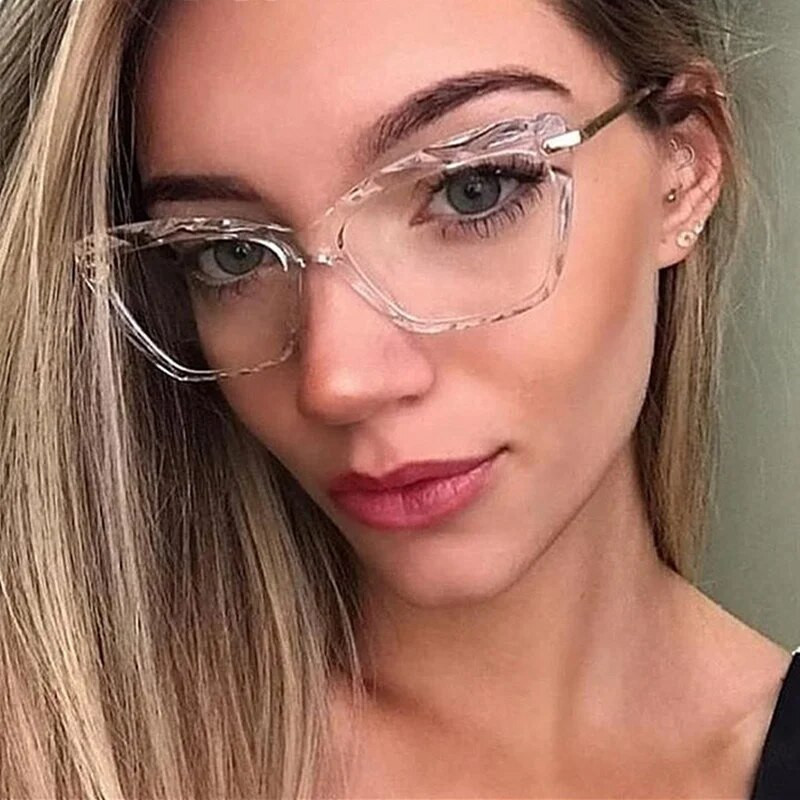Vintage Red Cat Eye Saulesbrilles Metāla rāmji Pretradiācijas brilles Optiskās Datorbrilles Kristāla Facetētas Brilles 2022