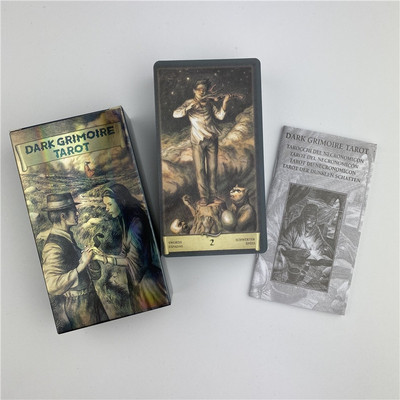 Liela izmēra tumšās grimuāras Taro kāršu komplekts 78 kartes ar norādījumiem par pagātnes dziedināšanu un vairāk mīlestības galda spēļu piesaistīšanu