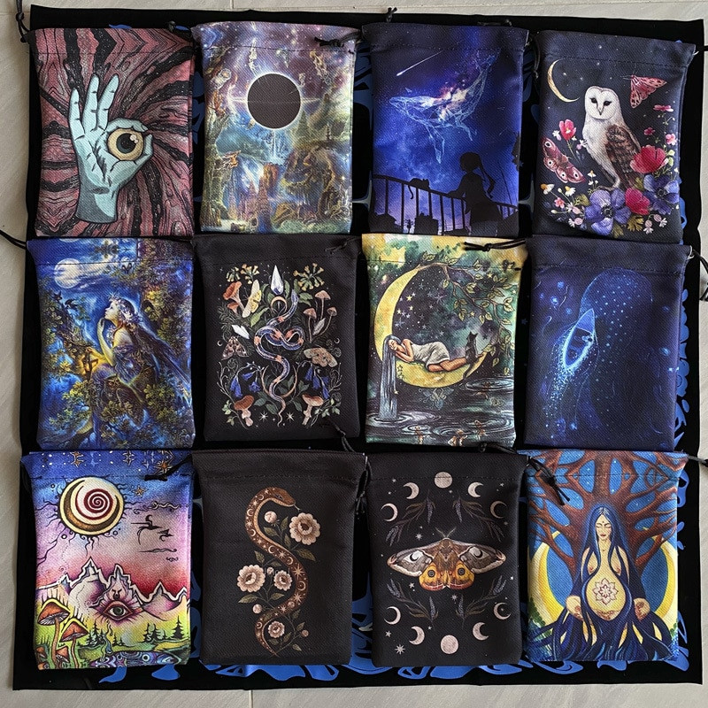 2023. aasta uued 13x18 cm tarokaardid laudlina komposiitfliisist jõulude Halloweeni kingituse kristallist väike esemete hoiukinkekott