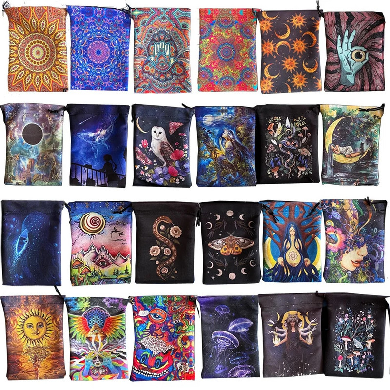 2023. aasta uued 13x18 cm tarokaardid laudlina komposiitfliisist jõulude Halloweeni kingituse kristallist väike esemete hoiukinkekott