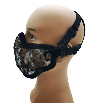 Военна маска с половината лице Метална мрежа Защита на черепа Тактическа еърсофт Военна маска Аксесоари за лов