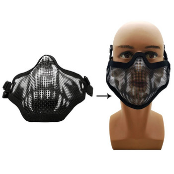 Military Mask Half Face Metal Mesh Skull Protection Tactical Airsoft Military Mask Hunting Accessories