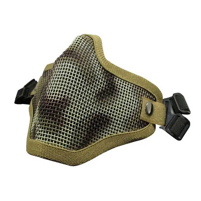 Mască militară cu jumătate de față Protecție craniu din plasă metalică Mască militară tactică Airsoft Accesorii de vânătoare