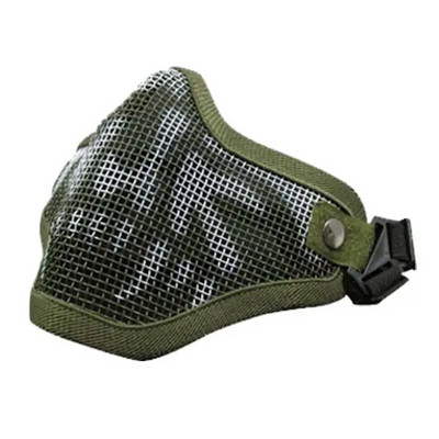 Mască militară cu jumătate de față Protecție craniu din plasă metalică Mască militară tactică Airsoft Accesorii de vânătoare