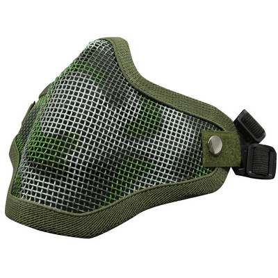 Mască militară cu jumătate de față Protecție craniu din plasă metalică Mască militară tactică Airsoft Accesorii de vânătoare