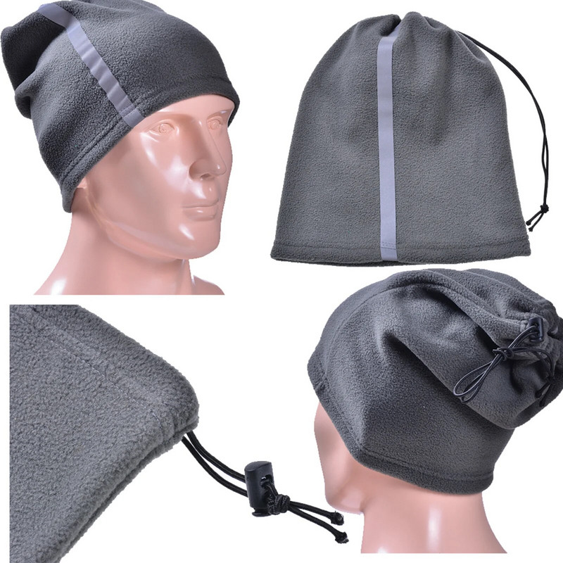 Regulējams flīsa kakla getras sildītājs atstarojošs drošības sejas pārklājs ziemas silts āra sporta šalle vīriešiem sievietēm slēpošanai riteņbraukšanā