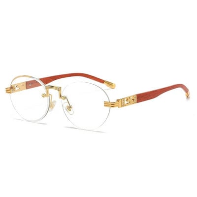 Dijamantne sunčane naočale bez okvira Naočale s drvenim okvirom Dizajn luksuzne marke Žene Muškarci Male okrugle sunčane naočale za muškarce Putovanje 2023.