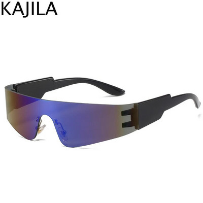 Sieviešu saulesbrilles bez apmales vienreizējas sporta saulesbrilles vīriešiem 2023. gada modes krāsaini vintage bezrāmju briļļu spoguļu toņi