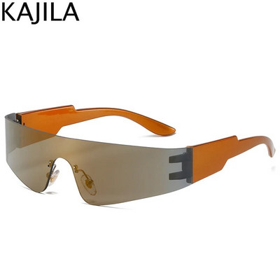 Sieviešu saulesbrilles bez apmales vienreizējas sporta saulesbrilles vīriešiem 2023. gada modes krāsaini vintage bezrāmju briļļu spoguļu toņi