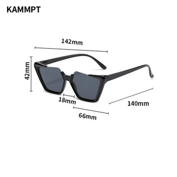 KAMMPT Неправилни слънчеви очила с котешко око Мъж Жена 2022 Steam Punk Модни очила Сенници Тенденционен дизайн на марката Женски слънчеви очила