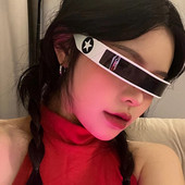 SO&EI Retro Y2K jednodijelne ženske sunčane naočale, modne punk naočale, muške trendovske zrcalne sjenila UV400 sunčane naočale