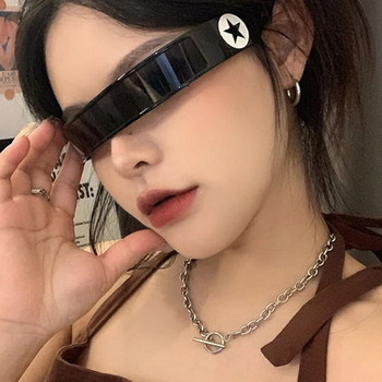 SO&EI Retro Y2K One Piece Γυναικεία γυαλιά ηλίου Fashion Punk Goggles Ανδρικές αποχρώσεις καθρέφτη UV400 Γυαλιά ηλίου