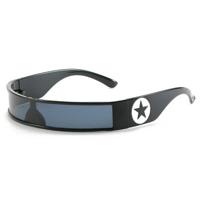 SO&EI Retro Y2K jednodijelne ženske sunčane naočale, modne punk naočale, muške trendovske zrcalne sjenila UV400 sunčane naočale