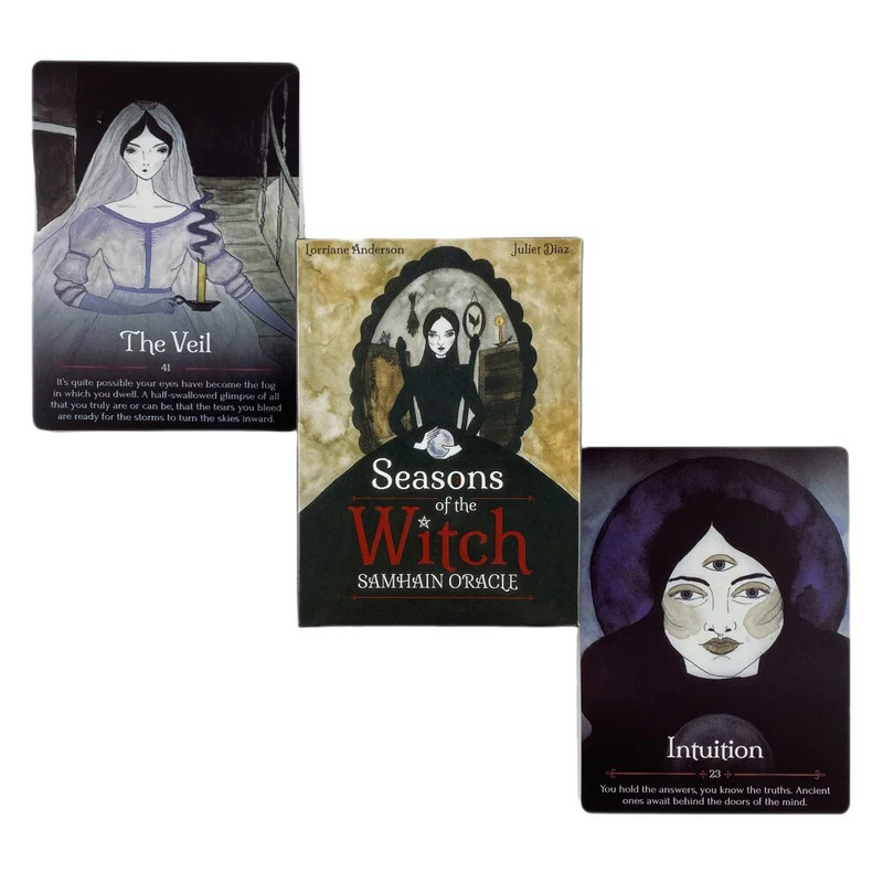 Seasons of the Witch Samhain Oracle Cards A 44 Tarot English Visions Divination Edition Špil Borad Igranje igara
