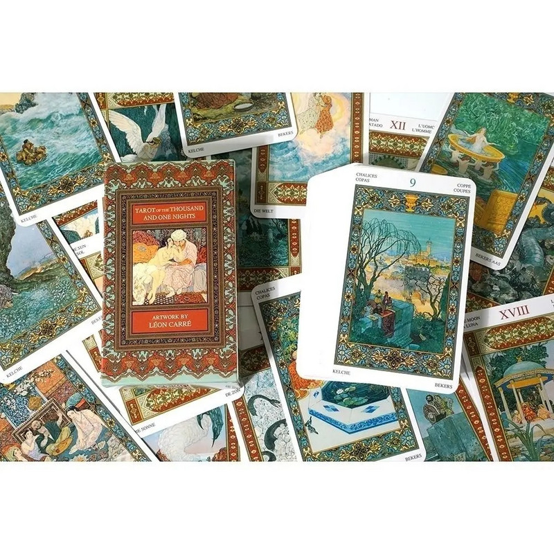 Tūkstoš un vienas nakts Tarot Taro kārtis Orākula klāja zīlēšanas spēle Likteņa ballīšu izklaide