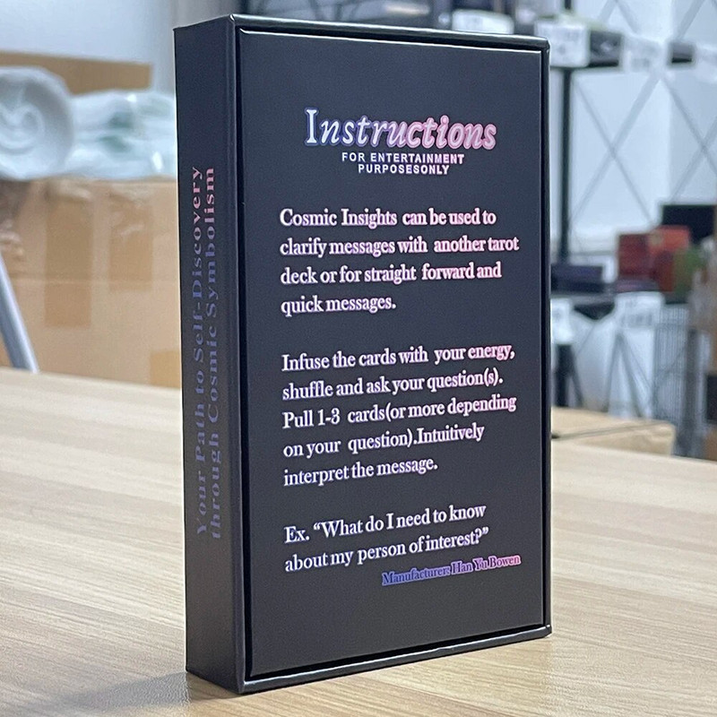 12x7cm armastuse kosmilise oraakli Tarot inglise tekiga pereennustus karbis ruunides ennustamiskaartide kate