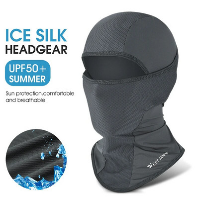 Täismask UV päikesekaitsega jalgrattamask Suvine Balaclava Ice Silk Hat Bike Sall Hingav välimootorratta näomaskid