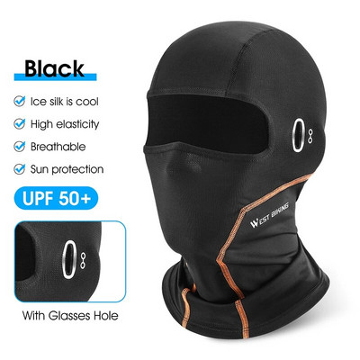 Täismask UV päikesekaitsega jalgrattamask Suvine Balaclava Ice Silk Hat Bike Sall Hingav välimootorratta näomaskid