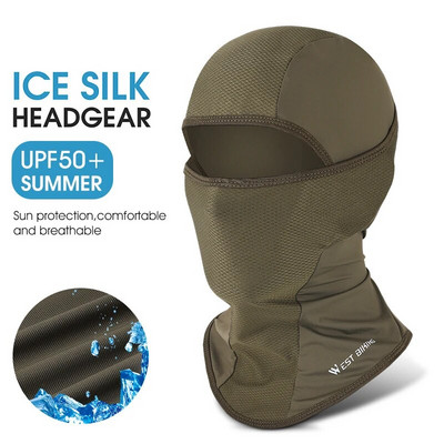 Täismask UV päikesekaitsega jalgrattamask Suvine Balaclava Ice Silk Hat Bike Sall Hingav välimootorratta näomaskid