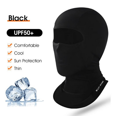 Täismask UV päikesekaitsega jalgrattamask Suvine Balaclava Ice Silk Hat Bike Sall Hingav välimootorratta näomaskid