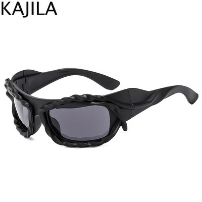 Y2K Punk Sports keerutatud päikeseprillid, naised, mehed, 2023. aasta luksusbränd Steampunk päikeseprillid, naiste varjud, 2000. aasta retrohõngulised prillid