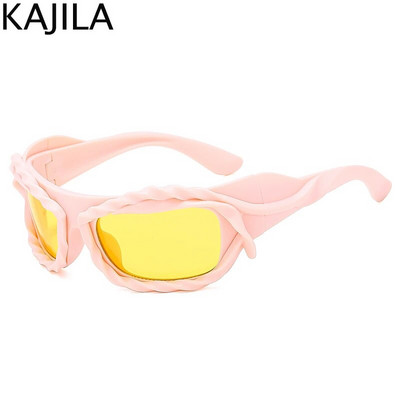 Y2K Punk Sports keerutatud päikeseprillid, naised, mehed, 2023. aasta luksusbränd Steampunk päikeseprillid, naiste varjud, 2000. aasta retrohõngulised prillid