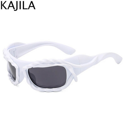 Y2K Punk Sports keerutatud päikeseprillid, naised, mehed, 2023. aasta luksusbränd Steampunk päikeseprillid, naiste varjud, 2000. aasta retrohõngulised prillid