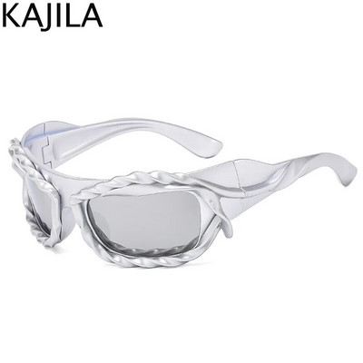 Y2K Punk Sports keerutatud päikeseprillid, naised, mehed, 2023. aasta luksusbränd Steampunk päikeseprillid, naiste varjud, 2000. aasta retrohõngulised prillid