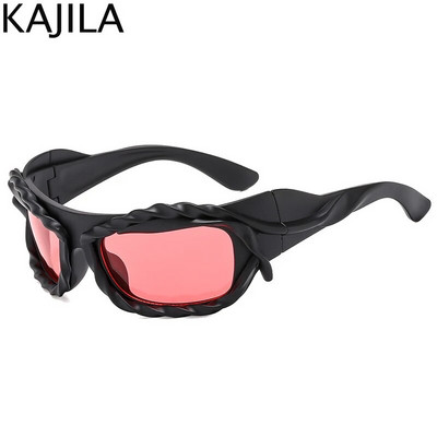 Y2K Punk Sports keerutatud päikeseprillid, naised, mehed, 2023. aasta luksusbränd Steampunk päikeseprillid, naiste varjud, 2000. aasta retrohõngulised prillid