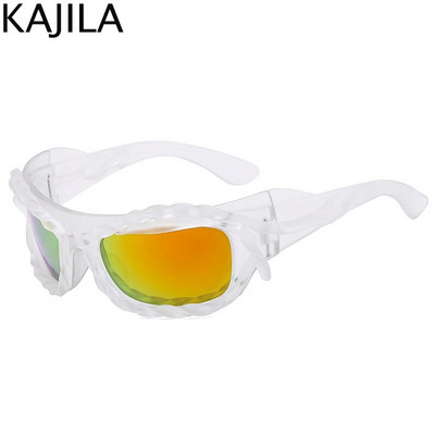 Y2K Punk Sports keerutatud päikeseprillid, naised, mehed, 2023. aasta luksusbränd Steampunk päikeseprillid, naiste varjud, 2000. aasta retrohõngulised prillid