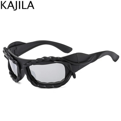 Y2K Punk Sports keerutatud päikeseprillid, naised, mehed, 2023. aasta luksusbränd Steampunk päikeseprillid, naiste varjud, 2000. aasta retrohõngulised prillid