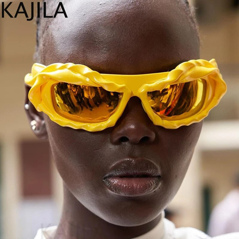 Y2K Punk Sports keerutatud päikeseprillid, naised, mehed, 2023. aasta luksusbränd Steampunk päikeseprillid, naiste varjud, 2000. aasta retrohõngulised prillid