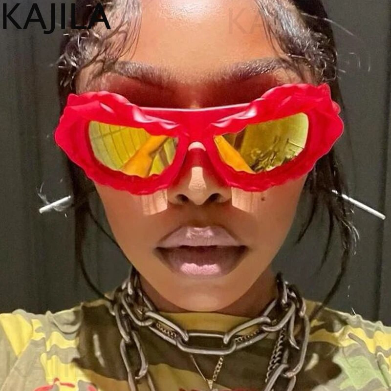 Y2K Punk Sports keerutatud päikeseprillid, naised, mehed, 2023. aasta luksusbränd Steampunk päikeseprillid, naiste varjud, 2000. aasta retrohõngulised prillid