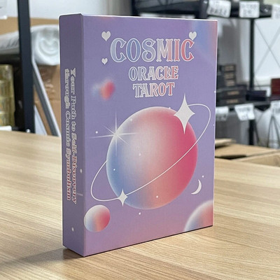 12*8,6cm Cosmic Oracle Tarot υψηλής ποιότητας Όμορφες κάρτες English Deck Prophet in Box Friends Affirmation Cover
