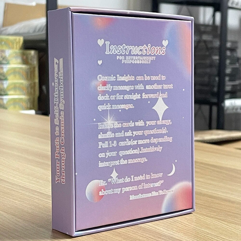 12*8,6cm Cosmic Oracle Tarot υψηλής ποιότητας Όμορφες κάρτες English Deck Prophet in Box Friends Affirmation Cover