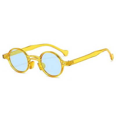 SO&EI Vintažiniai maži apvalūs akiniai nuo saulės Moteriški madingi dvigubi tilteliai Skaidrūs vandenyno lęšiai Vyriški akiniai populiarūs pankų mėlyni akiniai nuo saulės