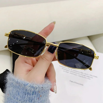 Μόδα Μικρός σκελετός Ορθογώνια Γυαλιά ηλίου Γυναικεία Ρετρό Διακόσμηση Cheetah Γυαλιά Clear Ocean Lens Ανδρικά γυαλιά ηλίου αποχρώσεις UV400