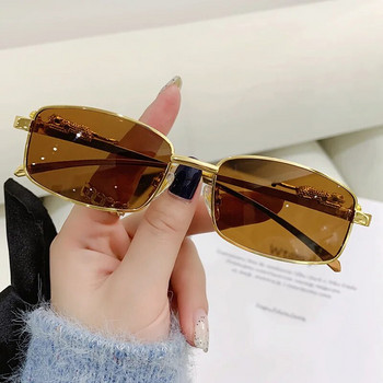 Μόδα Μικρός σκελετός Ορθογώνια Γυαλιά ηλίου Γυναικεία Ρετρό Διακόσμηση Cheetah Γυαλιά Clear Ocean Lens Ανδρικά γυαλιά ηλίου αποχρώσεις UV400