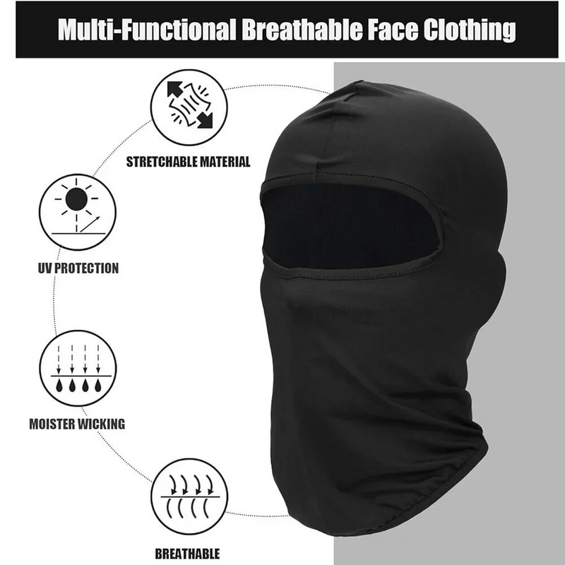 Riteņbraukšanas motocikla sejas maska āra sporta kapuce ar pilnu vāku Sejas maska Balaclava Summer Sun Rotection Neck Scraf Riding Sejas cepure