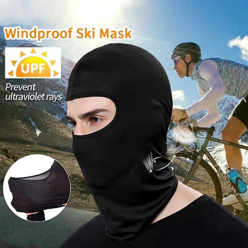Riteņbraukšanas motocikla sejas maska āra sporta kapuce ar pilnu vāku Sejas maska Balaclava Summer Sun Rotection Neck Scraf Riding Sejas cepure