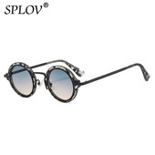 Modne male okrugle sunčane naočale Ženske Retro Punk Gradient Ins naočale Popularne muške nijanse Trendy Green Tea UV400 Metalne sunčane naočale