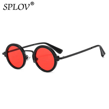 Модни малки кръгли слънчеви очила Дамски ретро пънк градиентни очила Популярни мъжки нюанси Модерен зелен чай UV400 Слънчеви очила Метални