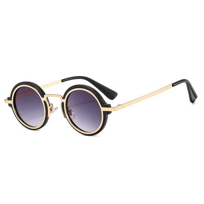 Modne male okrugle sunčane naočale Ženske Retro Punk Gradient Ins naočale Popularne muške nijanse Trendy Green Tea UV400 Metalne sunčane naočale