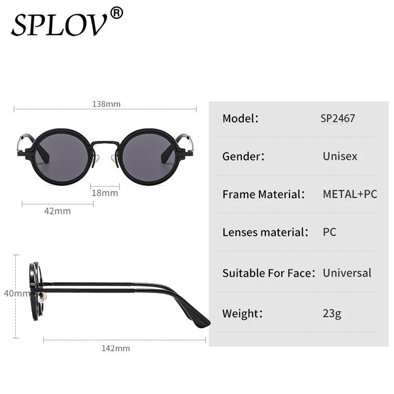 Modne male okrugle sunčane naočale Ženske Retro Punk Gradient Ins naočale Popularne muške nijanse Trendy Green Tea UV400 Metalne sunčane naočale