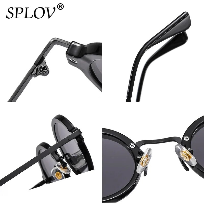 Modne male okrugle sunčane naočale Ženske Retro Punk Gradient Ins naočale Popularne muške nijanse Trendy Green Tea UV400 Metalne sunčane naočale