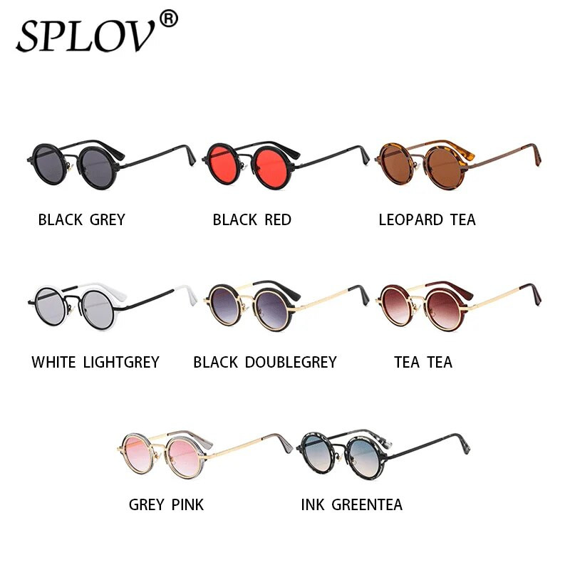 Modne male okrugle sunčane naočale Ženske Retro Punk Gradient Ins naočale Popularne muške nijanse Trendy Green Tea UV400 Metalne sunčane naočale